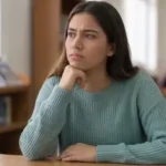 Una mujer pensando
